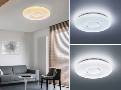 Produktbild von LED Deckenleuchte AKINA Weiß dimmbar Fernbedienung Nachtlicht Ø41cm