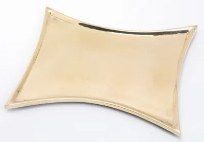 Produktbild von Kerzenteller konkav Messing Gold poliert (Innen 16 x 9 cm)