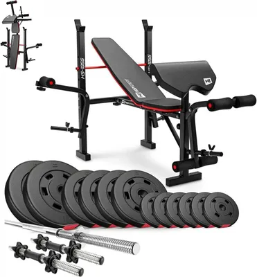 Zdjęcie produktu dla Regulowana ławeczka fitness – ławeczka do ćwiczeń siłowych – stacja treningowa – z regulowanymi podpórkami i maszyną do uginania nóg