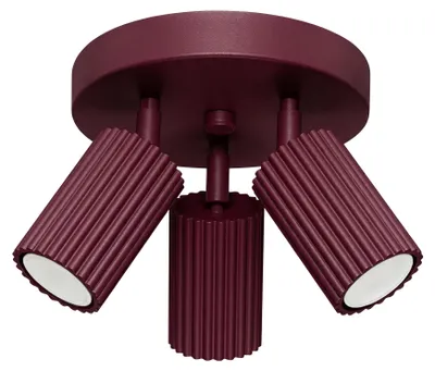 Image de Plafonnier KARBON 3P bordeaux 3xGU10 10 W en aluminium 18 x 19,5 x 19,5 cm Sollux Lighting