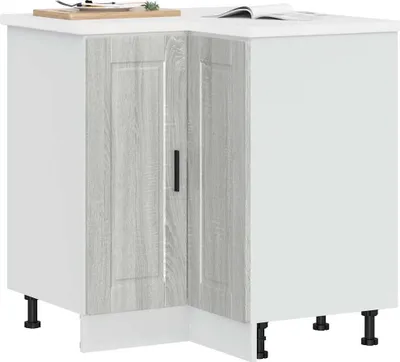 Produktbild von Buffetschrank Küche, Küchen-EckUnterschrank, Porto Grau Sonoma Holzwerkstoff - Mehrzweckschrank CC31335