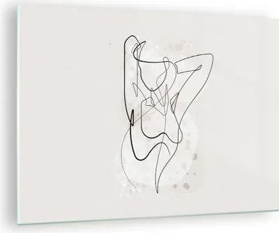 Produktbild von Bilder auf glas - Einteilig - Linie Frau Linie - 70x50cm - Glasbilder - Wandbilder - Bilder - zum Aufhängen bereit - Wanddekoration aus Glas - Glas Bilder - Wandbild auf Glas - GAA70x50-5119