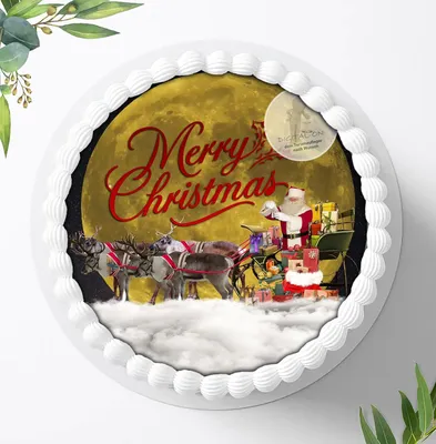 Produktbild von Für die Geburtstags Torte ein Tortenaufleger, Zuckerbild mit dem Motiv: Weihnachten, Essbares Foto für Torten, Fondant, Ø 20cm, 0359w