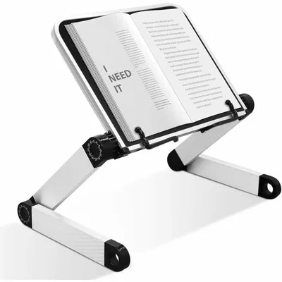 Produktbild von Buch Ständer Lesepult Bett,Ergonomischer Verstellbarer kochbuchhalter,Buchhalter Bett mit flexiblen Büroklammern,Leseständer