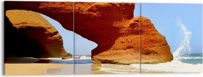 Produktbild von Bild auf Leinwand - Leinwandbild - Felsen Sandstein Ozean Natur - 150x50cm - Wand Bild - Wanddeko - Leinwanddruck - Bilder - Kunstdruck - Wanddekoration - Leinwand bilder - Wandkunst - CA150x50-1524