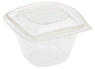 Produktbild von 40x Salatschalen mit Deckel aus PLA transparent 480ml