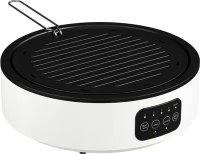 Obrázok produktu pre Dvojitá keramická varná doska s grilom, 2000 W, 4 úrovne ohrevu, biela