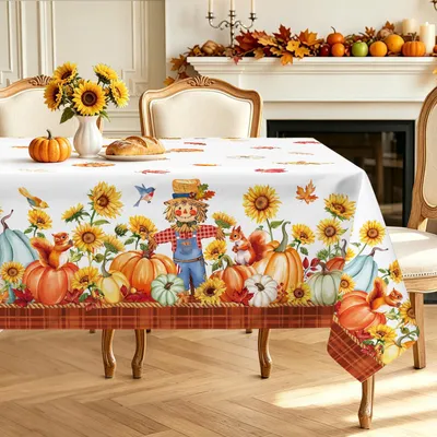 Tischdecke rechteckig Kürbis Sonnenblume 140x240 cm