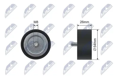 Produktbild von NTY Umlenkrolle Keilriemen RNK-ME-030 passend für MERCEDES-BENZ SPRINTER 3,5-t Kasten (906) 26mm 54mm
