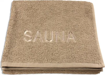 Produktbild von Saunatuch mit Stickerei 70 x 200 cm, Farbe:taupe