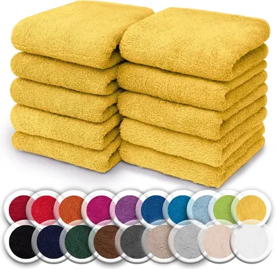 Produktbild von Frottier Seiftücher 10er Pack 30x30cm, 100% Baumwolle, Gelb