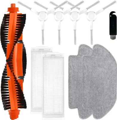 Produktbild von Passend für Zubehör Ersatzteile für Xiaomi Mi Robot Vacuum-Mop 2S / Mop Pro / STYJ02YM / Xiaomi Robot Vacuum S12, 1 Hauptbürste, 4 Seitenbürste, 2 Hepa Filter, 2 Wischtücher, 1 Reinigungswerkzeug