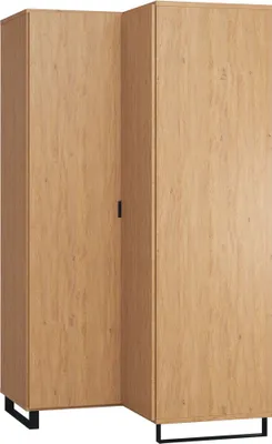 Produktbild von Drehtürenschrank / Eckkleiderschrank Patitas 14, Farbe: Eiche - Abmessungen: 195 x 102 x 104 cm (H x B x T)