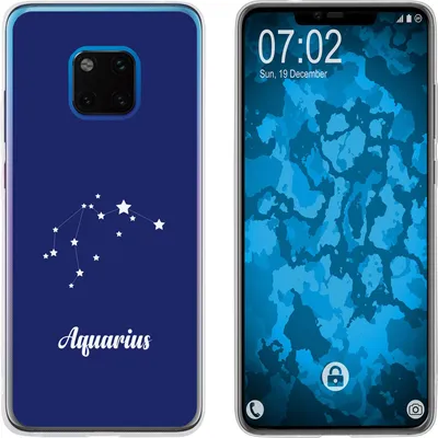 Produktbild von PhoneNatic Case kompatibel mit Huawei Mate 20 Pro Silikon-Hülle SternzeichenAquarius M10