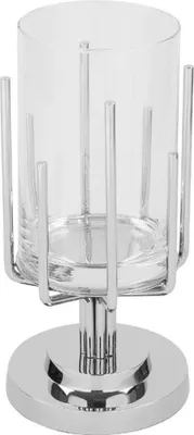 Produktbild von Fink LUXOR, Windlicht, Aluminium, vernickelt, Edelstahl, vernickelt, silberfarben, H. 49.5 cm, D. 16.5 cm 159271
