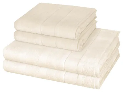 Produktbild von Cawö Noblesse 2 X Handtuch 2 X Duschtuch im Set Extraflauschige Veloursstreifen, Hochwertige Baumwollqualität, Pflegeleicht und trocknergeeignet 4er Set