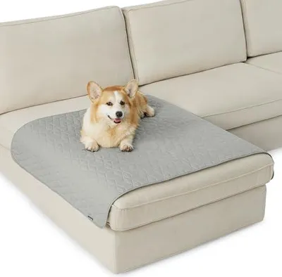 Produktbild von BEDSURE wasserdichte Hundedecke - 102x127 cm rutschfeste Hundedecke zum Schutz der Couch, Hundematte waschbar, Hundedecke für unterwegs, Kratzfest, schmutzabweisend, Grau
