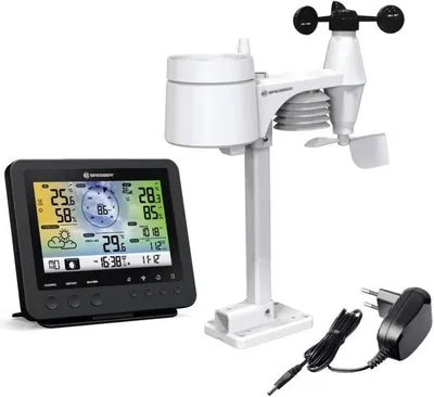 Produktbild von Bresser Optics 7002580, Schwarz, Anemometer (Windgeschwindigkeit), Innen-Hygrometer, Innen-Thermometer, Außen-Barometer,..., Barometer, Hygrometer, Regenfall, Thermometer, Barometer, Hygrometer, Thermometer, Kunststoff, km/h