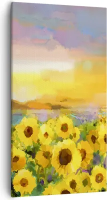 Produktbild von Bild auf Leinwand - Leinwandbild - Sonnenblumen Blume - 55x100cm - Wand Bild - Wanddeko - Leinwanddruck - Bilder - Kunstdruck - Wanddekoration - Leinwand bilder - Wandkunst - PA55x100-3775