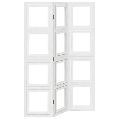 Immagine prodotto di vidaXL Divisorio 3 pezzi bianco in legno massello di paulownia