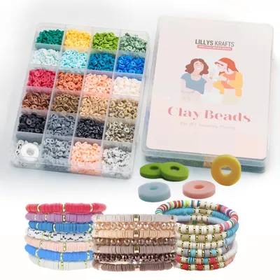 6000 Tonperlen 6 mm, Erdtöne, flach, für DIY-Schmuck