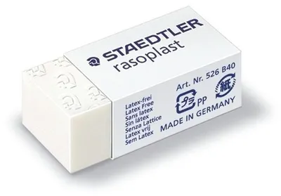 Produktbild von Radierer rasoplast 33x16x13mm weiß Packung mit 40 Stück