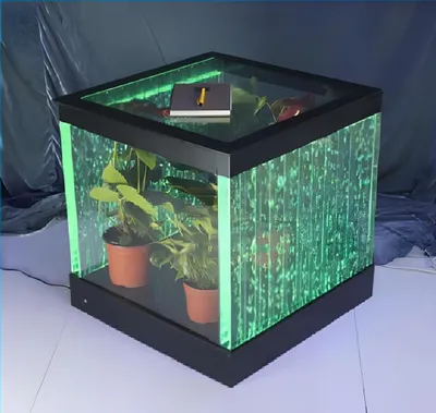 Produktbild von Design Tisch Couchtisch Wasser Säulen Säule Sofa Tische LED Beleuchtet Water