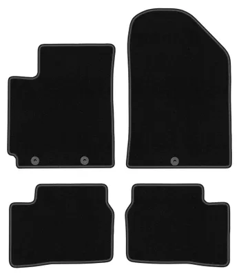 Image de Tapis de sol en moquette pour Kia Picanto II JE 2011-2017 (à hayon) – jeu 4 pièces, noirs, sur mesure – Wielganizator BASIC