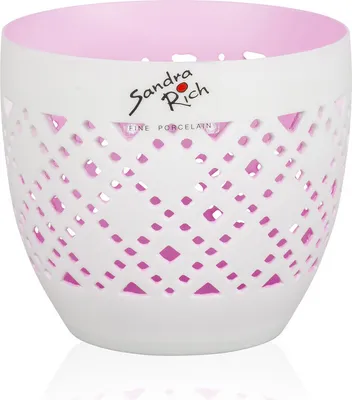 Produktbild von Teelicht Windlicht Orient Porzellan matt 8cm rosa