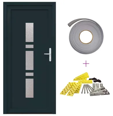 Immagine prodotto di vidaXL Porta d'ingresso antracite 98 x 208 cm PVC