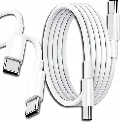 Zdjęcie produktu dla Kabel USB-C / USB-C 60w do iPhone 15 16 Pro Max Plus mocna ładowarka 1m