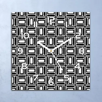 Produktbild von Deko Glasuhr Wanduhr 30x30 Geometrische Würfel Quarz Küchenuhr Bürouhr