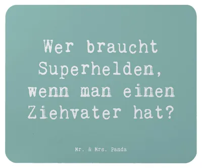 Produktbild von Mr. & Mrs. Panda Mouse Pad Spruch Ziehvater Held - Meeresbrise - Geschenk, mousematte, Familienheld, computer mauspad, besondere Person, persönliche Erinnerungen, Liebe