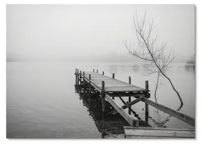 Produktbild von POSTER - 29x21 cm (A4) - Artland - Ein hölzerner Steg vor der Kulisse eines ruhigen Sees -  Wandbild für Wohnzimmer Schlafzimmer & Flur, Modernes Poster Wanddeko, Ungerahmt