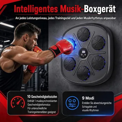 Zdjęcie produktu dla Muzyczna maszyna bokserska z wyświetlaczem LED i 9 trybami
