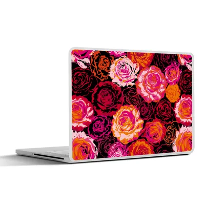Produktbild von MuchoWow® Laptop Aufkleber Sticker Cover Rosen - Muster - Blumen 30x22 cm - Laptop-Sticker