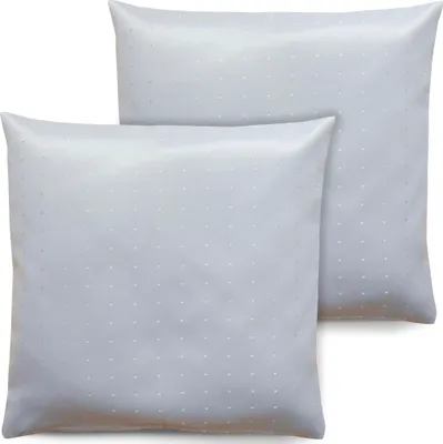 Imagen del producto de Juego de 2 fundas de cojín de 40x40 cm en gris claro, con cremallera, para decoración