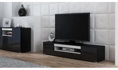 Image de Support TV Cama VIVA 180 noir/noir brillant + blanc