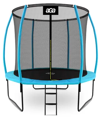 Produktbild von Aga SPORT EXCLUSIVE Trampolin, 244 cm 8 ft Hellblau, Kindertrampolin, Gartentrampolin mit Sicherheitsnetz + Sicherheitsnetz + Leiter