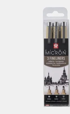 Produktbild von Sakura Pigma Micron, Schwarz, Rund, Sichtverpackung, 3 Stück(e)