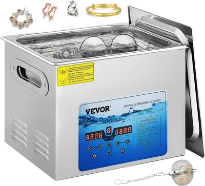 Immagine prodotto di VEVOR Pulitore a ultrasuoni 15 L Pulitore a ultrasuoni, 35,5 x 32,5 x 15 cm Pulitore a ultrasuoni con timer per gioielli, occhiali, circuiti stampati, apparecchiature dentali