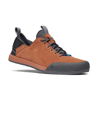 Multifunktionsschuh "Session Suede MShoes" von Black Diamond in braunem Wildleder mit schwarzer Gummisohle.