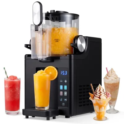 Produktbild von COSTWAY Slush Maschine, 1,5L kein Eis erforderlich, Slusheis Eismaschine mit LED Touch Steuerung, 4 Modi & Selbstreinigung, für Slush Softeis Frappés