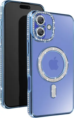 Obrázek produktu pro Avizar, MagSafe diamantové pouzdro iPhone 16 Plus design, světle modré