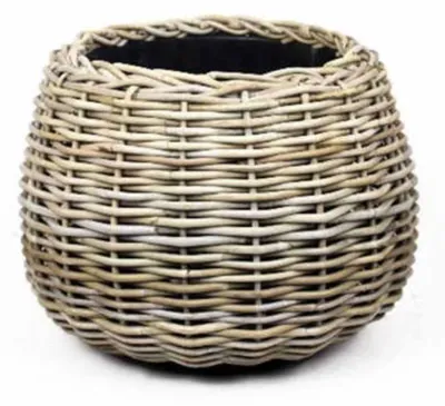 Productafbeelding van Drypot tina rotan d45h34cm grijs Van der Leeden