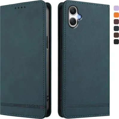 Produktbild von Hülle für Samsung Galaxy A06 5G/4G, Retro Kunstleder Ständer Klapphülle mit Kartenfächer und Magnetische Grün