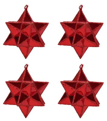 Immagine prodotto di Ornamenti per albero di Natale, stelle dorate, 4 pezzi, Ø 7,5 cm