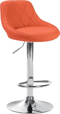 Produktbild von CLP Barhocker Lazio Stoff höhenverstellbar und 360 Grad drehbar orange Gestell Farbe chrom