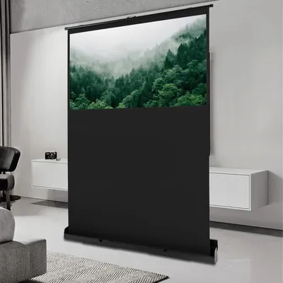 Produktbild von Projektionsleinwand - Mobiler Pull-up Bodenbildschirm - 152 cm 16:9 - Tragbar - Für HD-Projektion