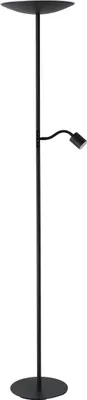 Produktbild von EGLO LED Stehlampe Conivarino, Lampe Wohnzimmer, Deckenfluter mit flexibler Leselampe, Standleuchte touch dimmbar, Stahl in Schwarz, warmweiß, 170 cm